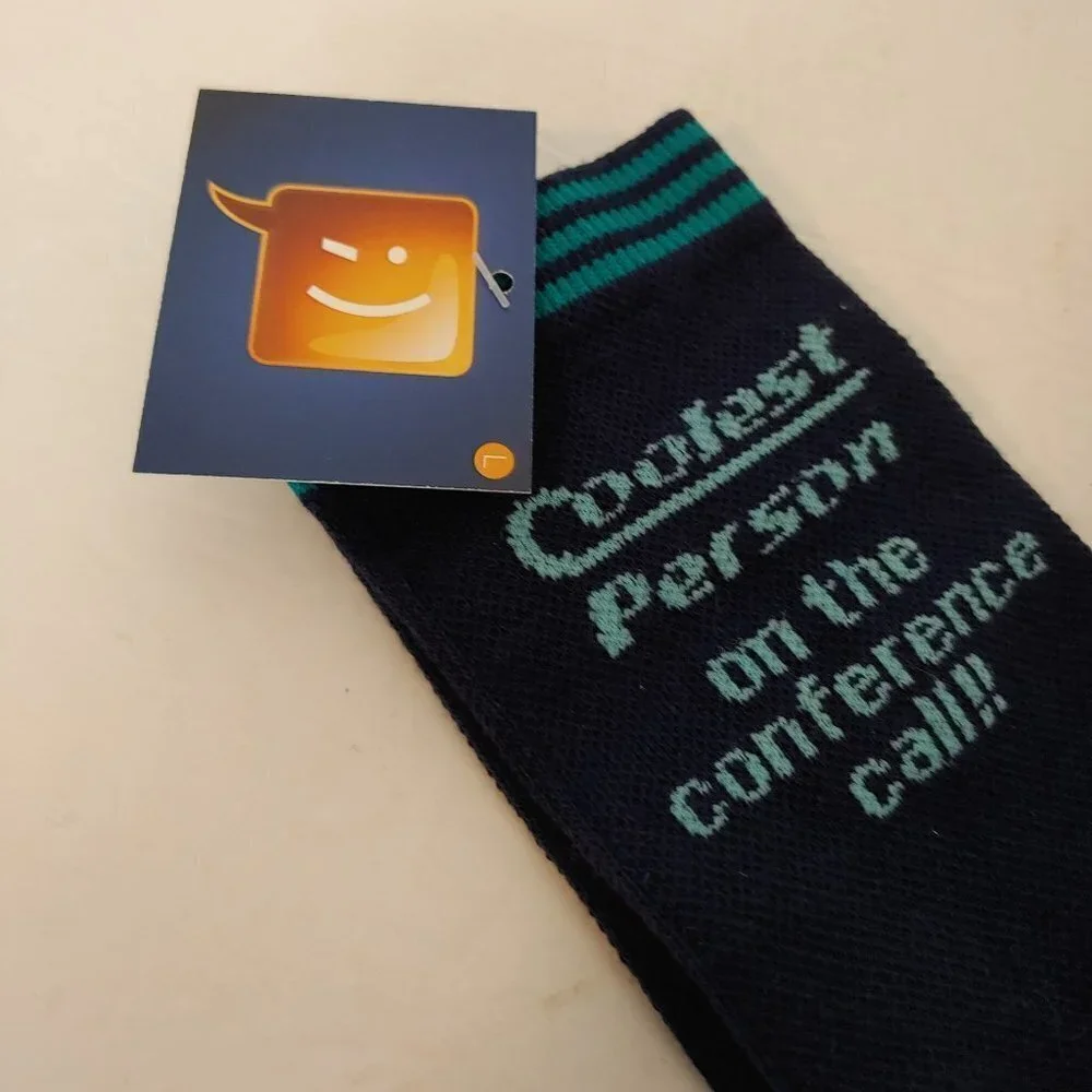 NWT Funny Socks Conference Call Zoom Meeting‎ Sophos Office Gift